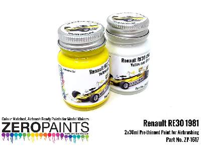 1617 - Renault Re30 1981 Yellow And White Paint Set - zdjęcie 2