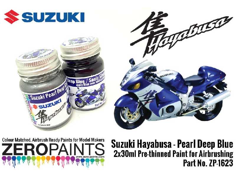 1623 - Suzuki Hayabusa - Pearl Deep Blue/Sonic Silver Paint Set - zdjęcie 1