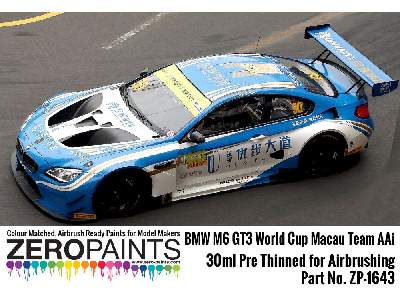 1643 Bmw M6 Gt3 World Cup Macau Team Aai Blue Paint - zdjęcie 3