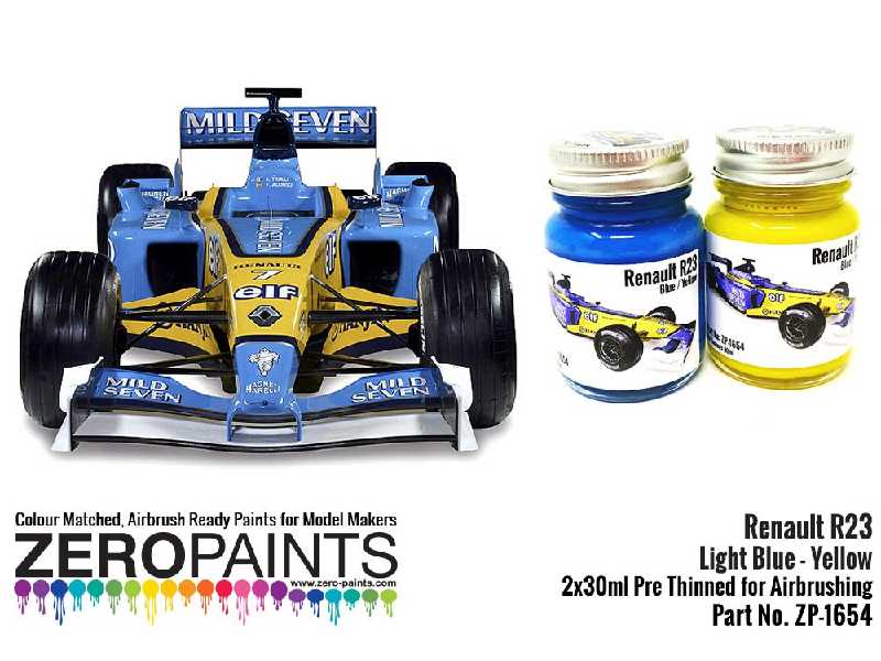 1654 - Renault R23 Blue/Yellow Paint Set - zdjęcie 1