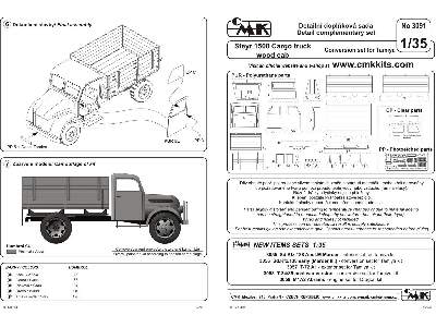 Steyr 1500 Cargo truck wood cab - conversion set for Tamiya - zdjęcie 2