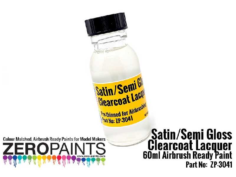 3041 - Satin (Semi Gloss) Clearcoat Lacquer (Pre-thinned For Airbrushing) - zdjęcie 1