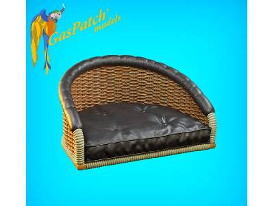 British Wicker Seat Full Back - Short And Tall , Small Leather Pad - zdjęcie 2