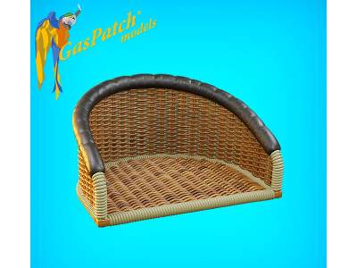 British Wicker Seat Full Back - Short And Tall , Small Leather Pad - zdjęcie 3