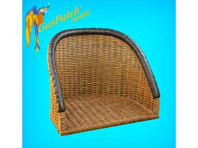 British Wicker Seat Full Back - Short And Tall , Small Leather Pad - zdjęcie 5