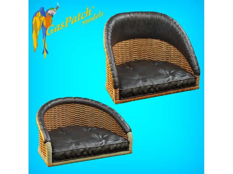 British Wicker Seat Full Back - Short And Tall Big, Leather Pad - zdjęcie 1 British Wicker Seat Full Back - Short And Tall Big, Leather Pad - zdjęcie 1