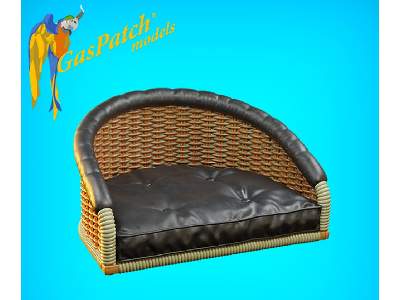 British Wicker Seat Full Back - Short And Tall Big, Leather Pad - zdjęcie 2