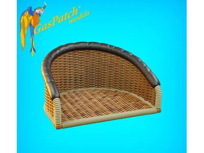 British Wicker Seat Full Back - Short And Tall Big, Leather Pad - zdjęcie 3