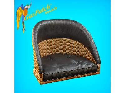 British Wicker Seat Full Back - Short And Tall Big, Leather Pad - zdjęcie 4