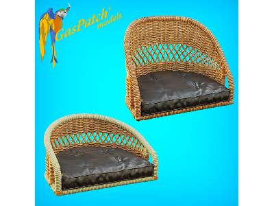 British Wicker Seat Perforated Back - Short And Tall No Leather Pad - zdjęcie 1