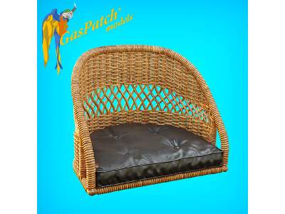 British Wicker Seat Perforated Back - Short And Tall No Leather Pad - zdjęcie 4