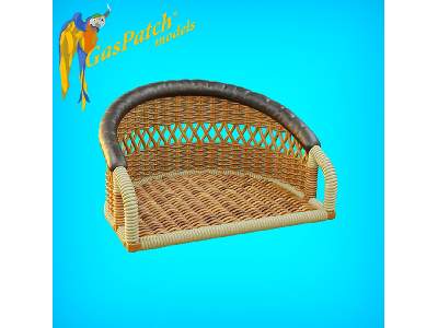 British Wicker Seat Perforated Back - Short And Tall, Small Leather Pad - zdjęcie 3