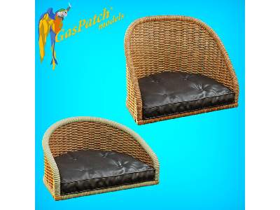 British Wicker Seat Full Back - Short And Tall No Leather Pad - zdjęcie 1