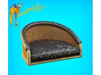 British Wicker Seat Full Back - Short And Tall , Small Leather Pad - zdjęcie 2