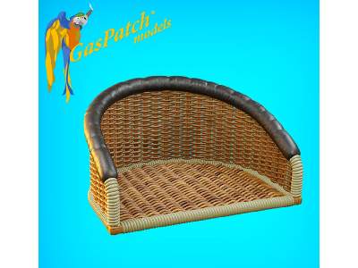 British Wicker Seat Full Back - Short And Tall , Small Leather Pad - zdjęcie 3