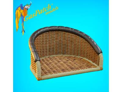 British Wicker Seat Full Back - Short And Tall , Small Leather Pad - zdjęcie 3