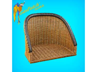 British Wicker Seat Full Back - Short And Tall , Small Leather Pad - zdjęcie 5