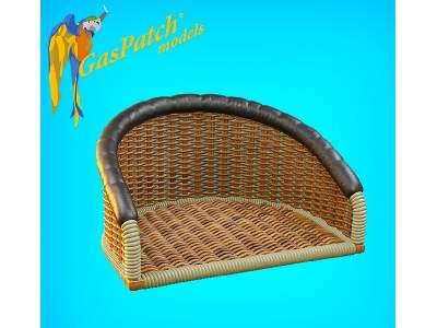 British Wicker Seat Full Back - Short And Tall Big, Leather Pad - zdjęcie 3