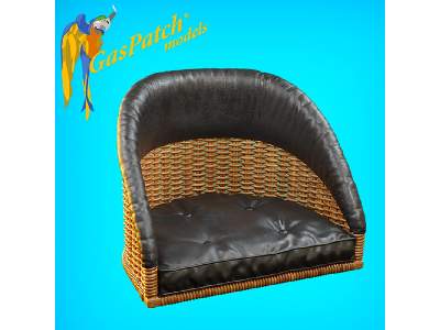 British Wicker Seat Full Back - Short And Tall Big, Leather Pad - zdjęcie 4