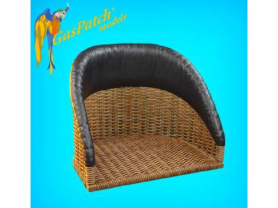 British Wicker Seat Full Back - Short And Tall Big, Leather Pad - zdjęcie 5