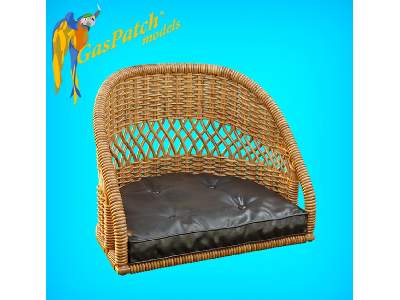 British Wicker Seat Perforated Back - Short And Tall No Leather Pad - zdjęcie 5