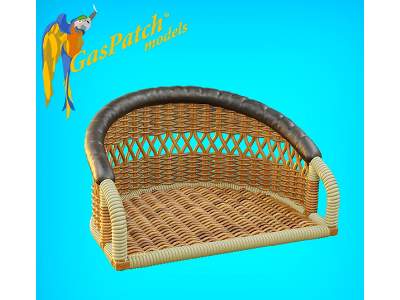 British Wicker Seat Perforated Back - Short And Tall, Small Leather Pad - zdjęcie 3