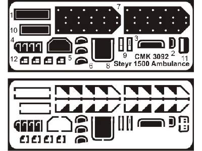 Steyr 1500 Ambulance wood cab - conversion set for Tamiya - zdjęcie 7