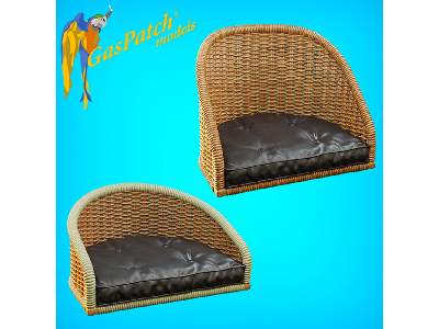 British Wicker Seat Full Back - Short And Tall No Leather Pad - zdjęcie 1