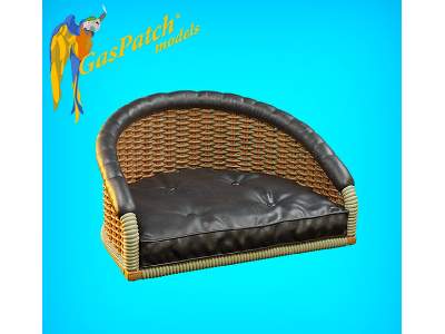 British Wicker Seat Full Back - Short And Tall , Small Leather Pad - zdjęcie 2