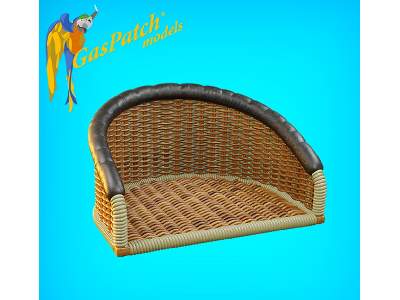 British Wicker Seat Full Back - Short And Tall , Small Leather Pad - zdjęcie 3