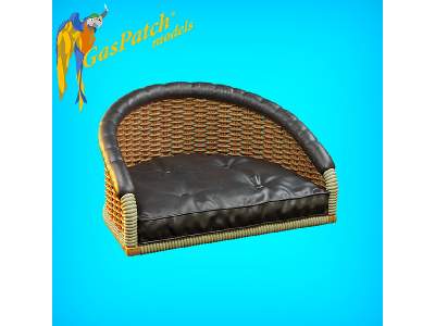 British Wicker Seat Full Back - Short And Tall Big, Leather Pad - zdjęcie 2