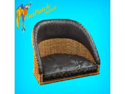 British Wicker Seat Full Back - Short And Tall Big, Leather Pad - zdjęcie 4