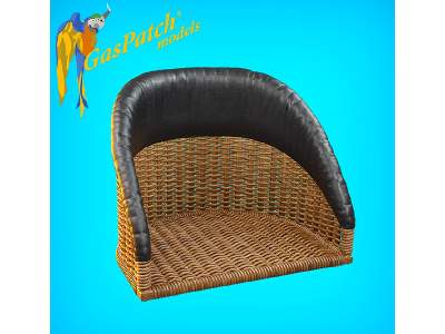 British Wicker Seat Full Back - Short And Tall Big, Leather Pad - zdjęcie 5