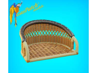 British Wicker Seat Perforated Back - Short And Tall, Small Leather Pad - zdjęcie 3