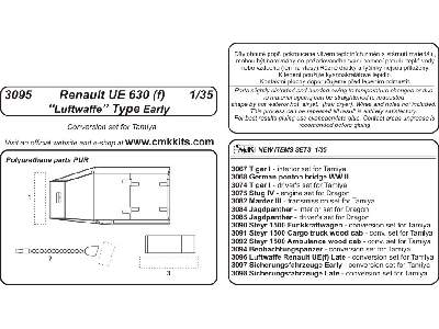 Renault UE 630 (f) Luftwaffe Type Early - conv. set for Tamiya - zdjęcie 2