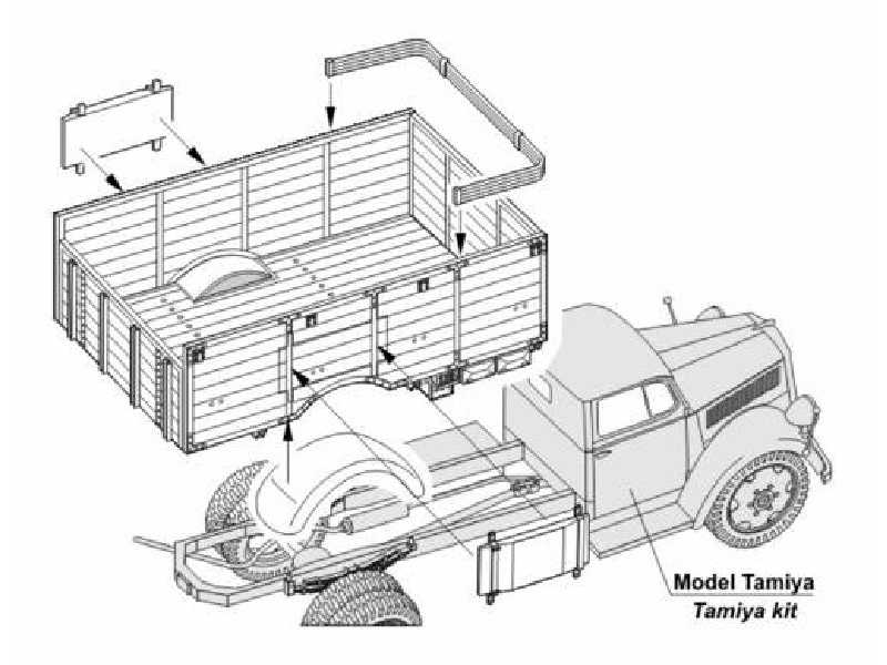 Opel Blitz Tall Body - conversion set for Tamiya - zdjęcie 1