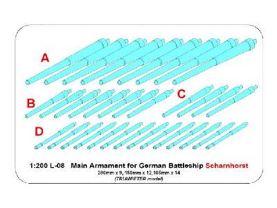 Zestaw luf do  pancernika Scharnhorst: 280mm x 9; 150mm x 12; 105mm x 14 - zdjęcie 10