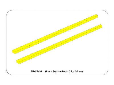 Prostokątne pręty mosiężne 1,5x1,0 mm długość 245mm x 2 - zdjęcie 5