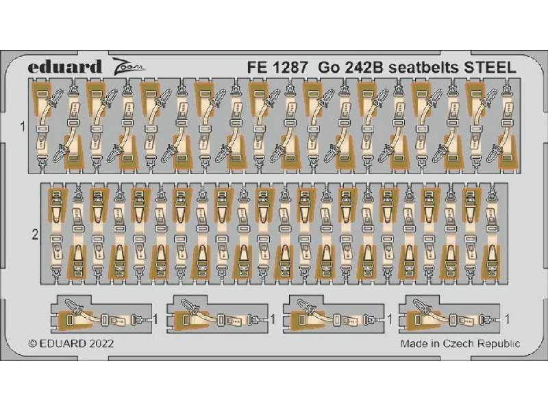 Go 242B seatbelts STEEL 1/48 - ICM - zdjęcie 1