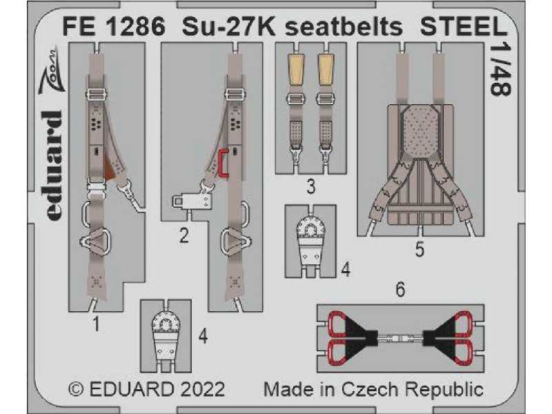 Su-27K seatbelts STEEL 1/48 - MINIBASE - zdjęcie 1