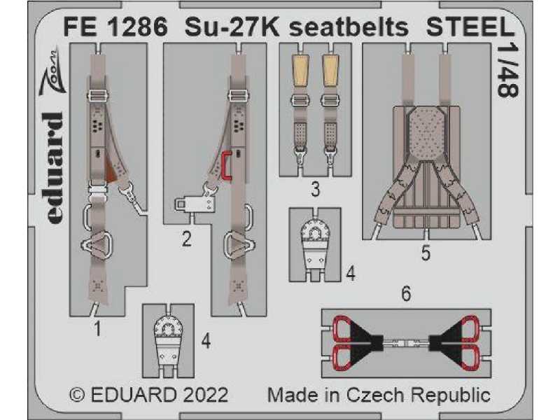 Su-27K seatbelts STEEL 1/48 - MINIBASE - zdjęcie 1 Su-27K seatbelts STEEL 1/48 - MINIBASE - zdjęcie 1