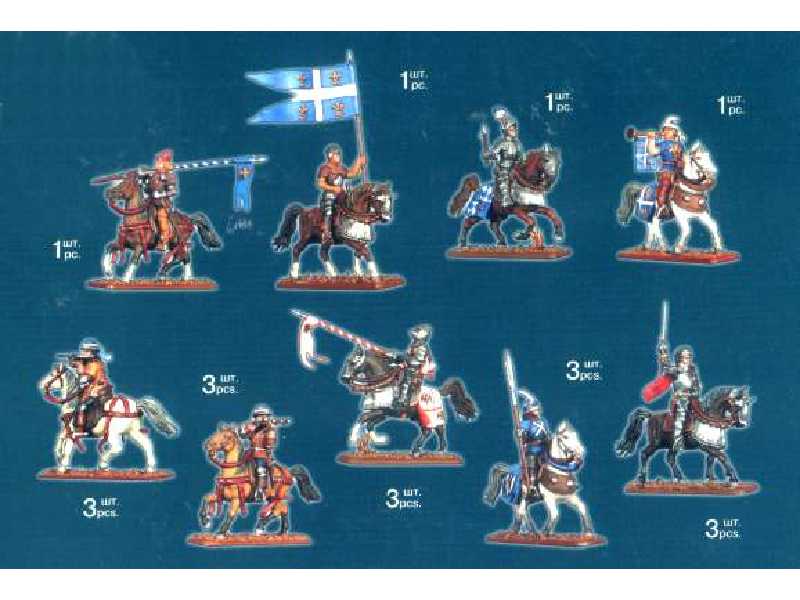 Figurki - Rycerze francuscy - XV wiek. - zdjęcie 1 Figurki - Rycerze francuscy - XV wiek. - zdjęcie 1