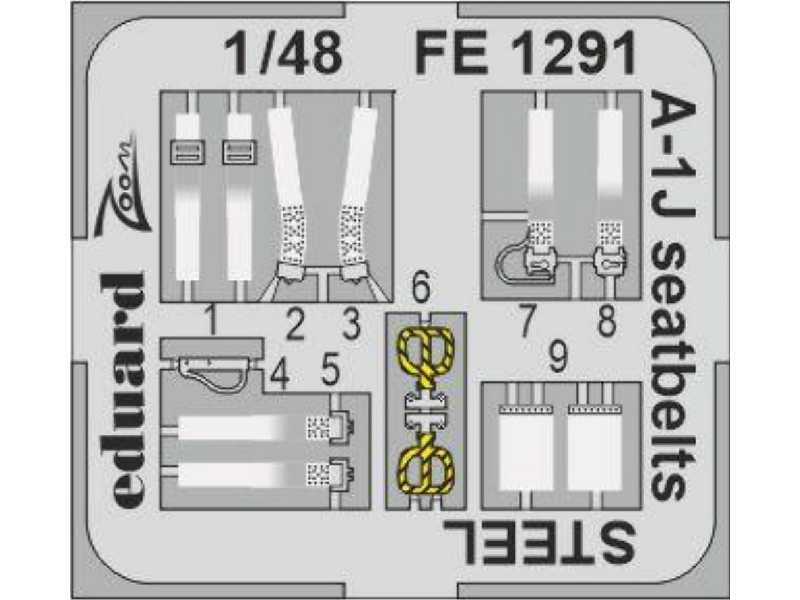 A-1J seatbelts STEEL 1/48 - TAMIYA - zdjęcie 1 A-1J seatbelts STEEL 1/48 - TAMIYA - zdjęcie 1