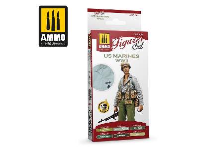 A.Mig 7044 Us Marines Wwii Figures Set - zdjęcie 1