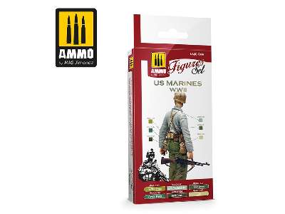 A.Mig 7044 Us Marines Wwii Figures Set - zdjęcie 2