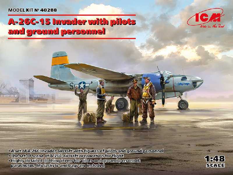 A-26c-15 Invader With Pilots And Ground Personnel - zdjęcie 1 A-26c-15 Invader With Pilots And Ground Personnel - zdjęcie 1