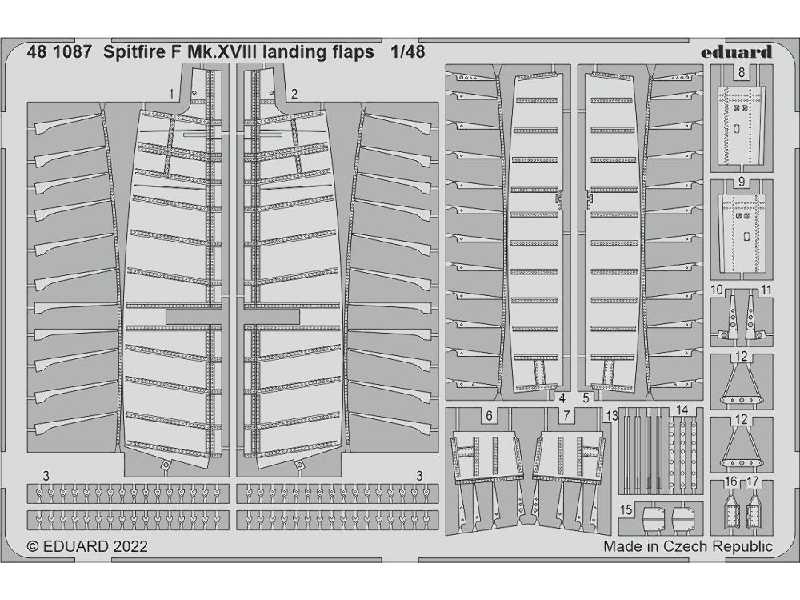 Spitfire F Mk. XVIII landing flaps 1/48 - AIRFIX - zdjęcie 1