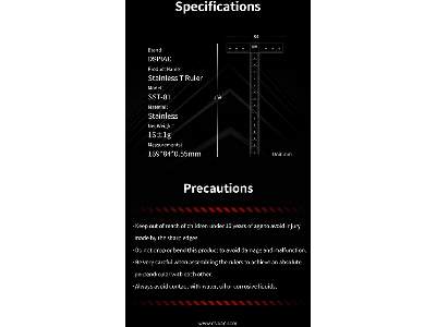Sst-01 Stainless Steel T-ruler - zdjęcie 9