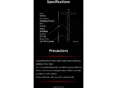 Sst-01 Stainless Steel T-ruler - zdjęcie 9