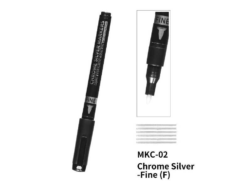 Mkc-02 Chrome Silver Marker Pen Fine (1.5mm) - zdjęcie 1